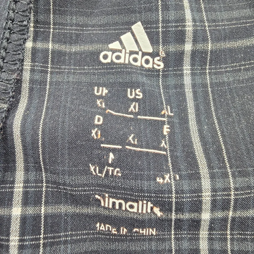 Adidas Plaid Athletic Performance Golf Shorts Men XL Black Climalite Train 10.5